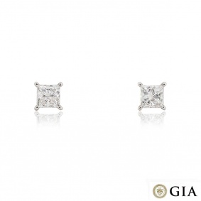 White Gold Princess Cut Diamond Earrings 3.42ct TDW I/VS2 White Gold Princess Cut Diamond Earrings 3.42ct TDW I/VS2